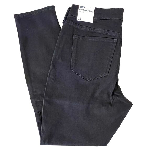 Old Navy Womens Black Jeans Size 14 Pop Icon Skinny Mid-Rise Denim Stretch NWT - Picture 6 of 15